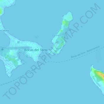 Topografische Karte Isla Carenero, Höhe, Relief