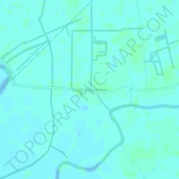 Topografische Karte Parit Kebumen, Höhe, Relief