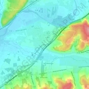 Topografische Karte Théorat, Höhe, Relief