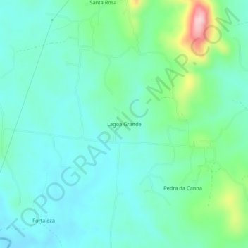 Topografische Karte Lagoa Grande, Höhe, Relief