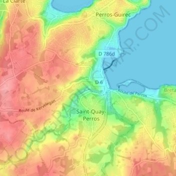Topografische Karte Gousabas, Höhe, Relief