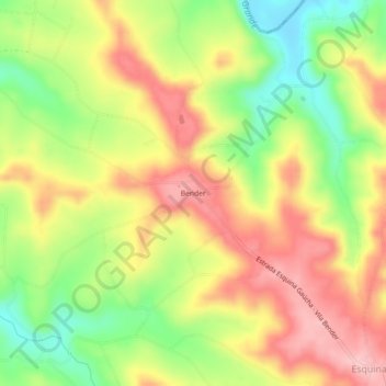 Topografische Karte Bender, Höhe, Relief