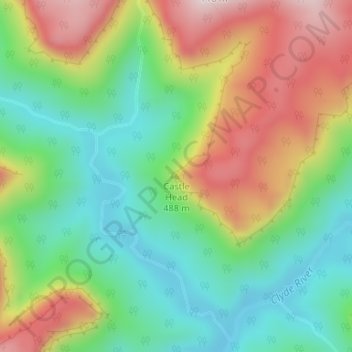 Topografische Karte Castle Head, Höhe, Relief