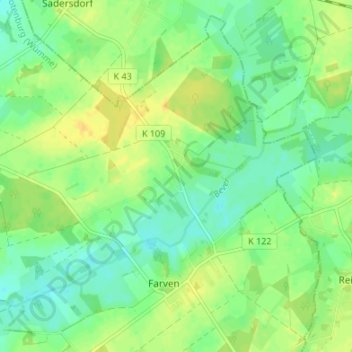 Topografische Karte Baaste, Höhe, Relief