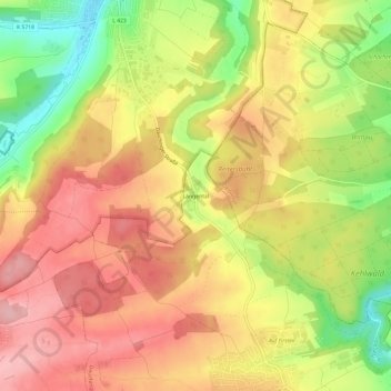 Topografische Karte Längental, Höhe, Relief