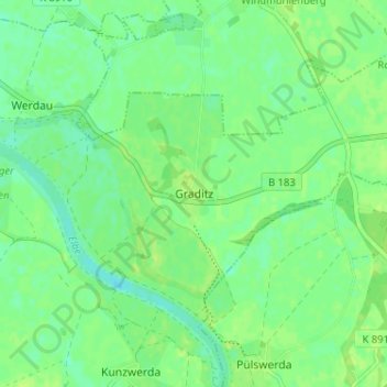 Topografische Karte Graditz, Höhe, Relief