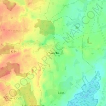 Topografische Karte Schwochel, Höhe, Relief