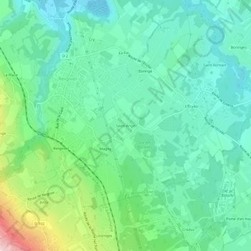Topografische Karte Saint-Ange, Höhe, Relief