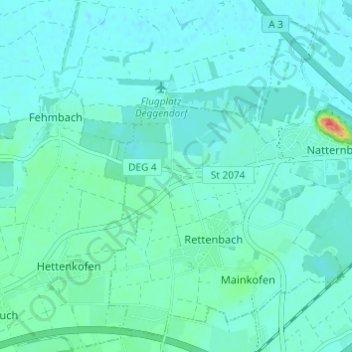 Topografische Karte Stauffendorf, Höhe, Relief