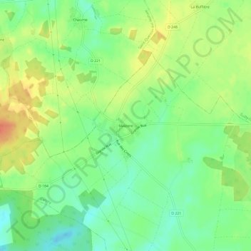 Topografische Karte Maiziere, Höhe, Relief