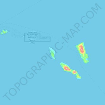 Topografische Karte Panjang Island, Höhe, Relief