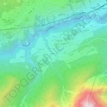 Topografische Karte Fontana, Höhe, Relief