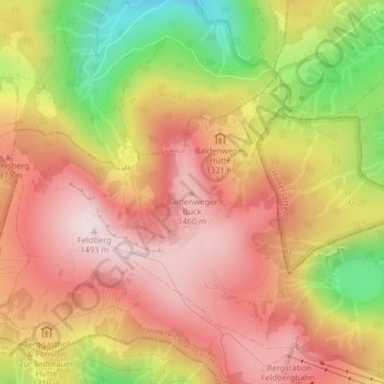 Topografische Karte Baldenweger Buck, Höhe, Relief