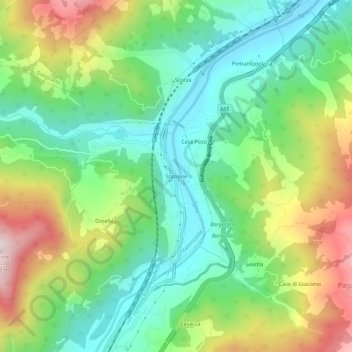 Topografische Karte Stazione, Höhe, Relief