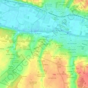 Topografische Karte Saint-Martin, Höhe, Relief