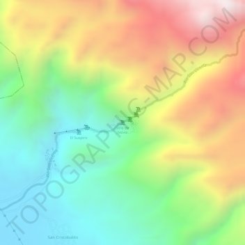 Topografische Karte Velo de Novia, Höhe, Relief