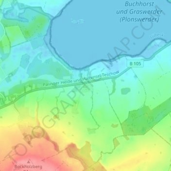 Topografische Karte Zarnewenz, Höhe, Relief
