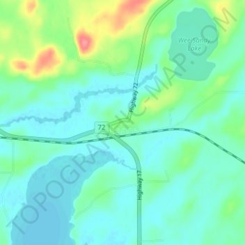 Topografische Karte Dinorwic, Höhe, Relief