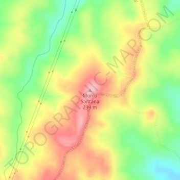 Topografische Karte Morro Santana, Höhe, Relief