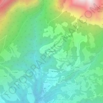 Topografische Karte Mussera, Höhe, Relief