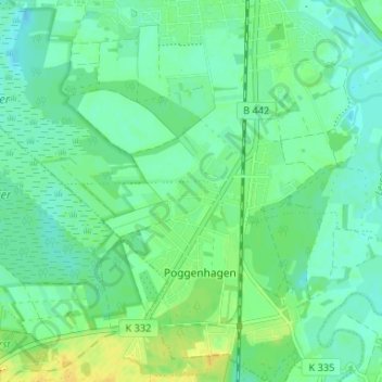 Topografische Karte Moordorf, Höhe, Relief