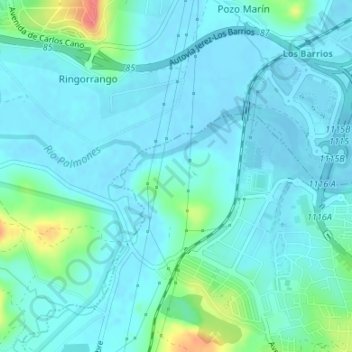 Topografische Karte La Menacha, Höhe, Relief
