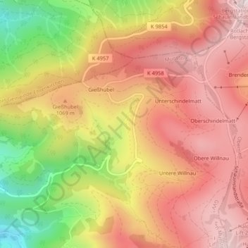 Topografische Karte Stohren, Höhe, Relief