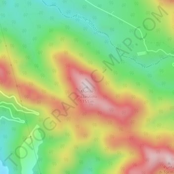 Topografische Karte Monte Pizzautolo, Höhe, Relief