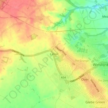Topografische Karte Littler, Höhe, Relief