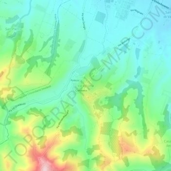 Topografische Karte Varignana, Höhe, Relief