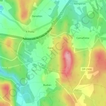 Topografische Karte Chan de Vilares, Höhe, Relief
