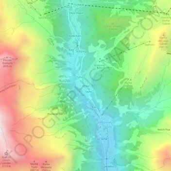 Topografische Karte Orsia, Höhe, Relief