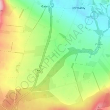 Topografische Karte Gallowfauld, Höhe, Relief