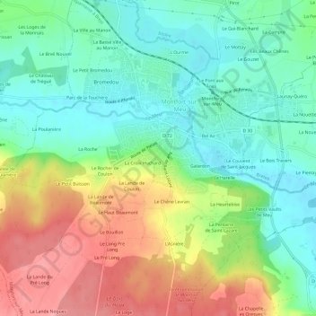Topografische Karte La Pinelais, Höhe, Relief