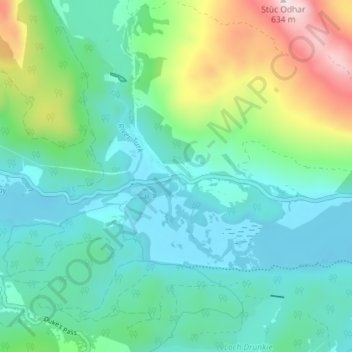 Topografische Karte Brig o' Turk, Höhe, Relief