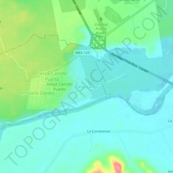 Topografische Karte Paso Largo, Höhe, Relief