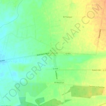 Topografische Karte El Peral, Höhe, Relief