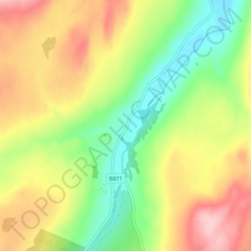 Topografische Karte Langdale, Höhe, Relief