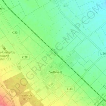 Topografische Karte Kettenheim, Höhe, Relief