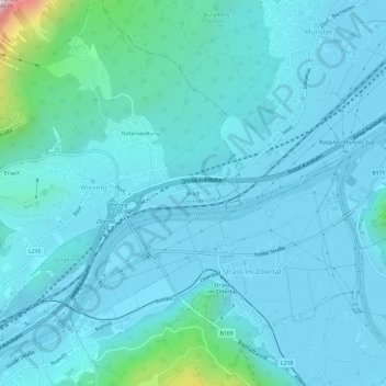 Topografische Karte Bradl, Höhe, Relief