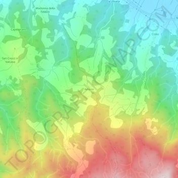 Topografische Karte Arliano, Höhe, Relief