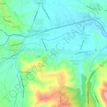Topografische Karte Sassa, Höhe, Relief