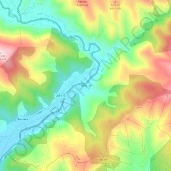 Topografische Karte Matamá, Höhe, Relief