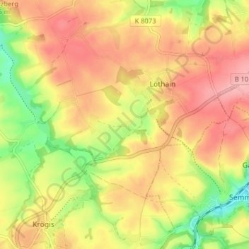 Topografische Karte Canitz, Höhe, Relief