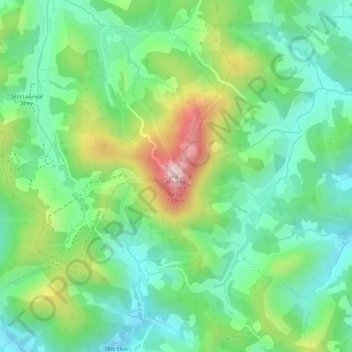 Topografische Karte Mirante das Sete Pedras, Höhe, Relief