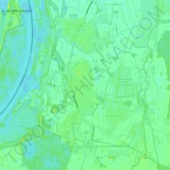 Topografische Karte Goldscheuer, Höhe, Relief