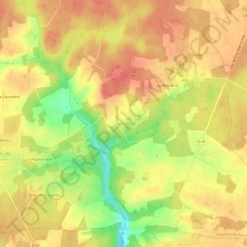 Topografische Karte Le Carroi, Höhe, Relief