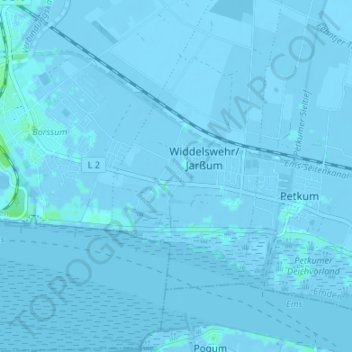 Topografische Karte Jarßum, Höhe, Relief