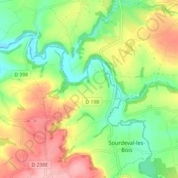 Topografische Karte La Sayère, Höhe, Relief