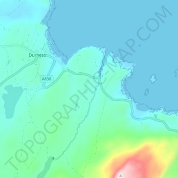 Topografische Karte Smoo, Höhe, Relief